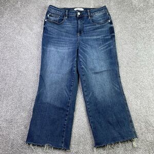 Judy Blue Jeans Women’s 13/31 Blue Wide Leg Crop High Rise Stretch Denim